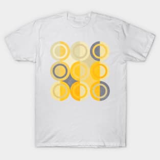 Geometric Shapes Yellow Blue Circles T-Shirt